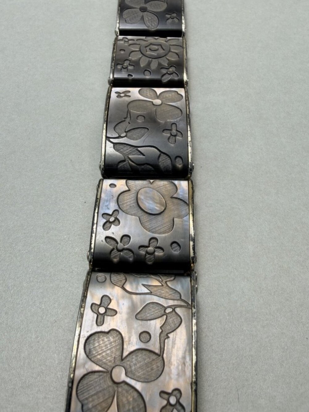 BRIGHTON MISTY MEADOW Floral Flower Gray Silver Plated BRACELET  Size 6.5" - Picture 9 of 9